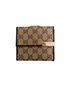 Gucci Trifold Margaux Wallet, &pound;65, Accessories, Brown/Cream, Fabric/Leather, Front view